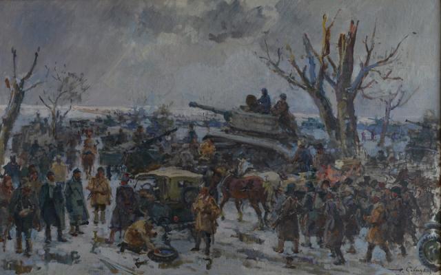 Савицкий Г.К.  Переправа через Волгу у Сталинграда. 1944